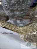 FIGURA PTASZEKI "KRÓL" 15 cm biel złoto brokat
