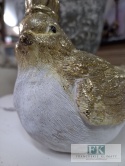 FIGURA PTASZEKI "KRÓLOWA" 15 cm biel złoto brokat