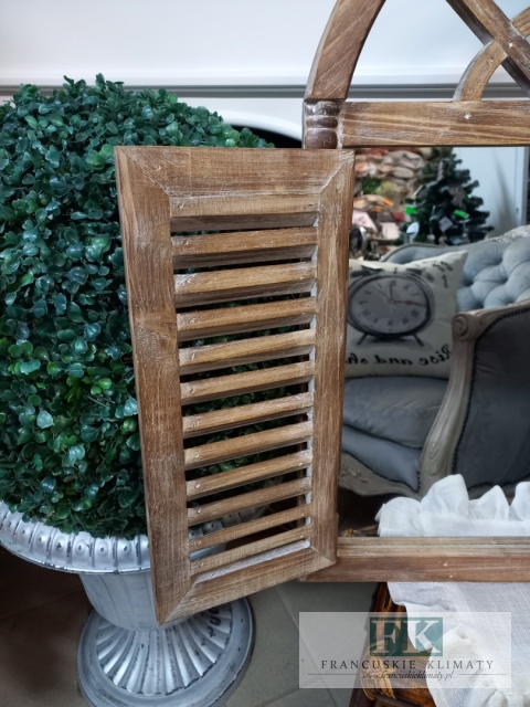 LUSTRO Z OKIENNICAMI 60 CM , LUSTRO OKNO , DREWNO