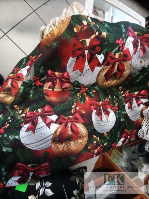 TKANINA , materiał ŚWIĘTA BOMBKI 160 cm