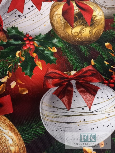 TKANINA , materiał ŚWIĘTA BOMBKI 160 cm