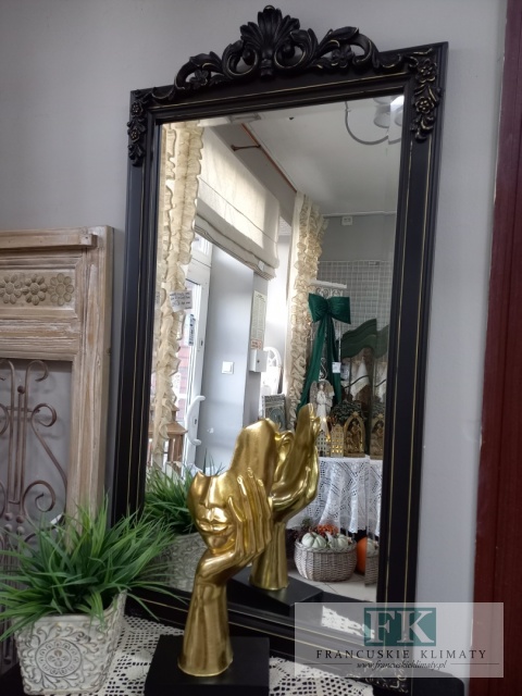 LUSTRO Z KORONĄ 110 CM CZARNE