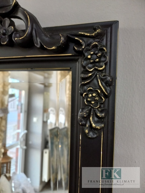 LUSTRO Z KORONĄ 110 CM CZARNE