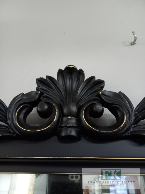 LUSTRO Z KORONĄ 110 CM CZARNE