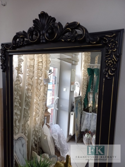 LUSTRO Z KORONĄ 110 CM CZARNE