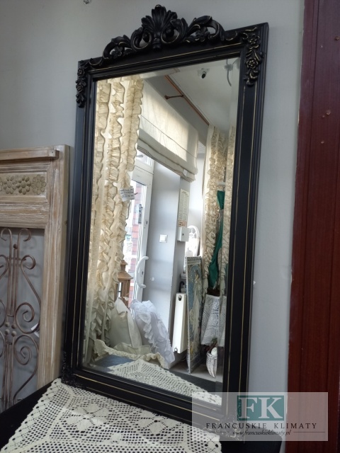 LUSTRO Z KORONĄ 110 CM CZARNE