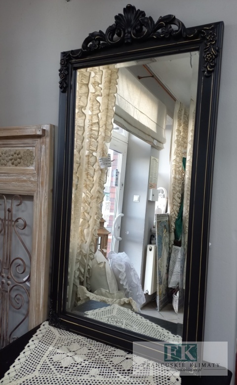 LUSTRO Z KORONĄ 110 CM CZARNE