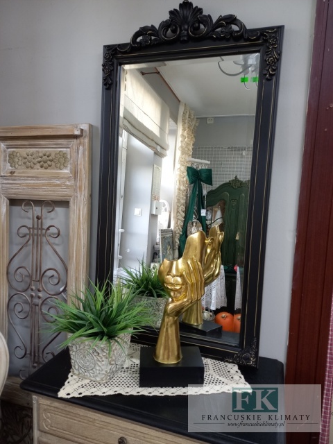 LUSTRO Z KORONĄ 110 CM CZARNE