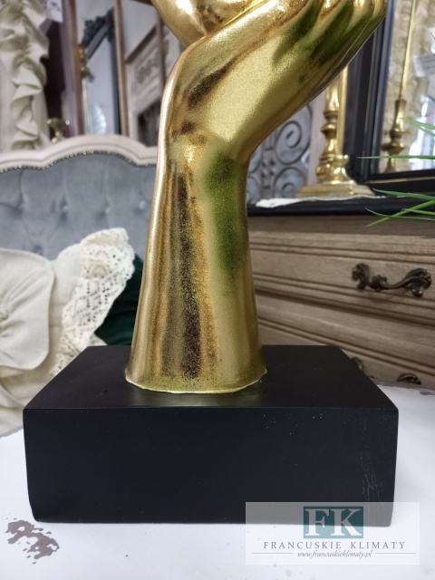 FIGURKA FIGURA MASKA TWARZ 43,5 CM ZŁOTO CZERŃ