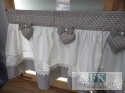 ZAZDROSTKA ZAZDROSKA GOTOWA SERCE SERDUSZKO kropki szare 120x45 cm SHABBY , BAWEŁNA 100%