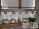 ZAZDROSTKA ZAZDROSKA GOTOWA SERCE SERDUSZKO kropki szare 120x45 cm SHABBY , BAWEŁNA 100%