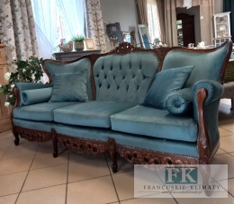 *FRANCUSKA SOFA DĄB turkus 3 OSOBOWA