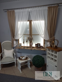 KPL KOMPLET FIRANA BATYST , BAWEŁNA ZASŁONY , shabby retro