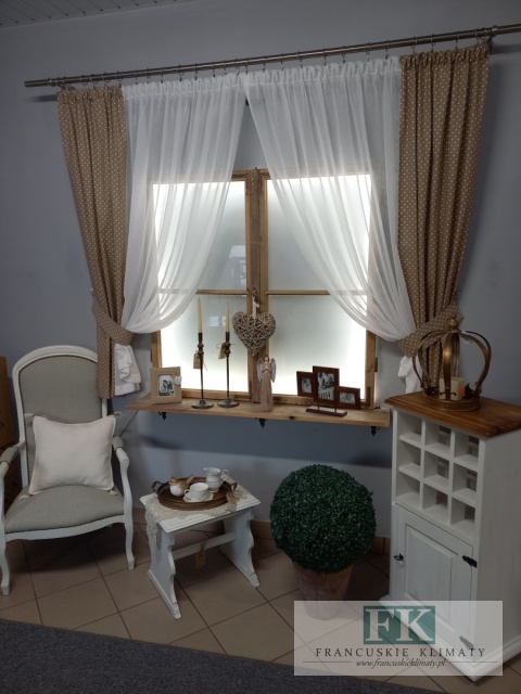 KPL KOMPLET FIRANA BATYST , BAWEŁNA ZASŁONY , shabby retro
