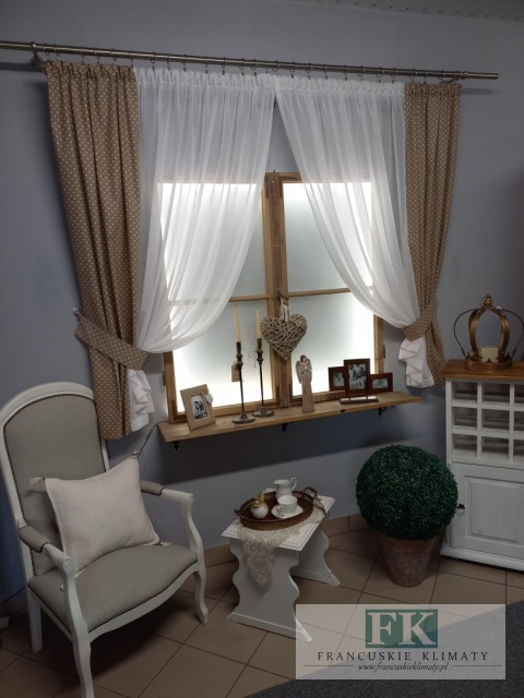 KPL KOMPLET FIRANA BATYST , BAWEŁNA ZASŁONY , shabby retro