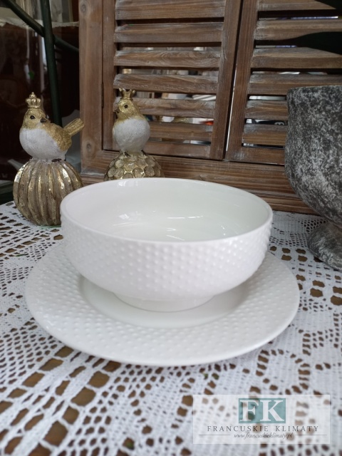 KPL , KOMPLET TALERZ 21 cm + MISKA 16 cm Z KOLEKCJI " KROPLE ROSY"