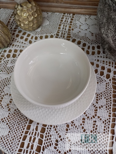 KPL , KOMPLET TALERZ 21 cm + MISKA 16 cm Z KOLEKCJI " KROPLE ROSY"