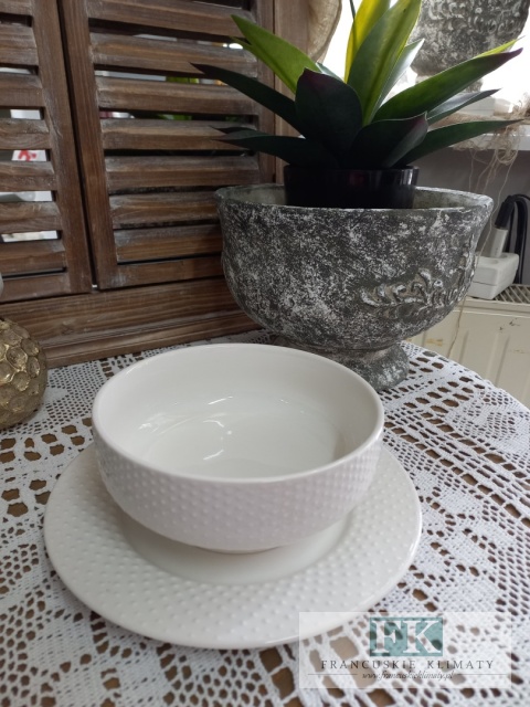 KPL , KOMPLET TALERZ 21 cm + MISKA 16 cm Z KOLEKCJI " KROPLE ROSY"