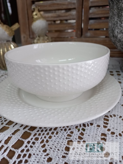 KPL , KOMPLET TALERZ 21 cm + MISKA 16 cm Z KOLEKCJI " KROPLE ROSY"