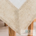 OBRUS KALABRA 140X260 ŁAMANA BIEL BEŻ NATURA SHABBY CHIC FRANCJA