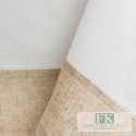 OBRUS KALABRA 140X260 ŁAMANA BIEL BEŻ NATURA SHABBY CHIC FRANCJA