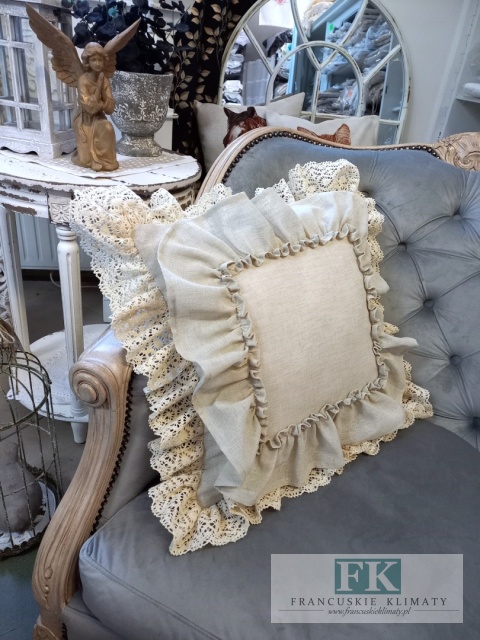 POSZEWKA NATURA 45/45 PODWÓJNA FALBANA KORONKA ,PROWANSJA, SHABBY,CHIC
