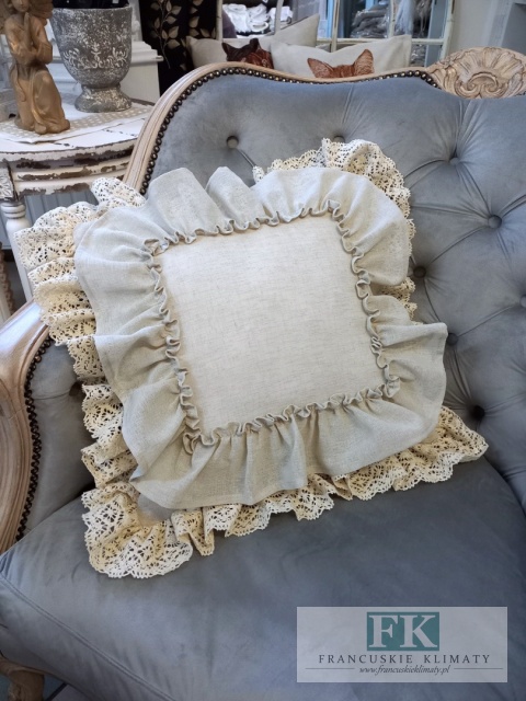 POSZEWKA NATURA 45/45 PODWÓJNA FALBANA KORONKA ,PROWANSJA, SHABBY,CHIC