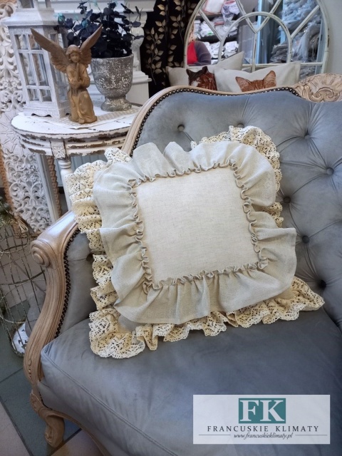 POSZEWKA NATURA 45/45 PODWÓJNA FALBANA KORONKA ,PROWANSJA, SHABBY,CHIC