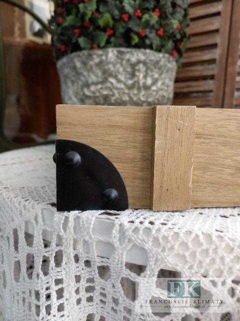 TACA DREWNIANA DEKORACYJNA CARGO 39 CM RETRO SHABBY CHIC PROWANSJA LOFT