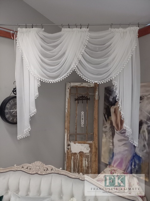 FIRANA KRESZ BEZ PRASOWANIA , gipiura , KREM wys 150 cm