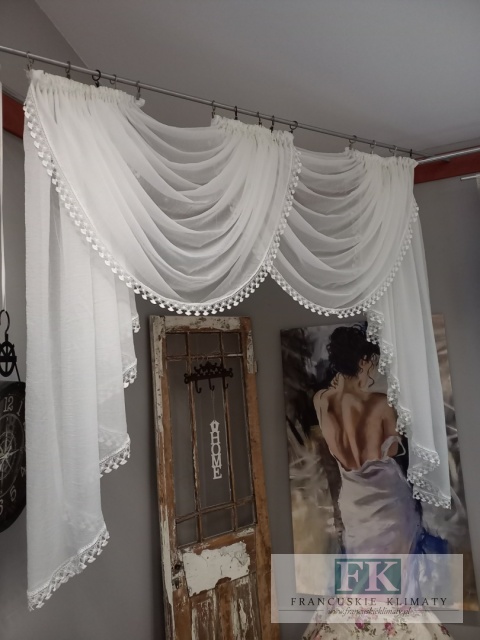 FIRANA KRESZ BEZ PRASOWANIA , gipiura , KREM wys 150 cm