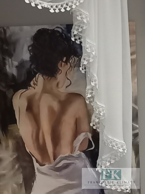 FIRANA KRESZ BEZ PRASOWANIA , gipiura , KREM wys 150 cm