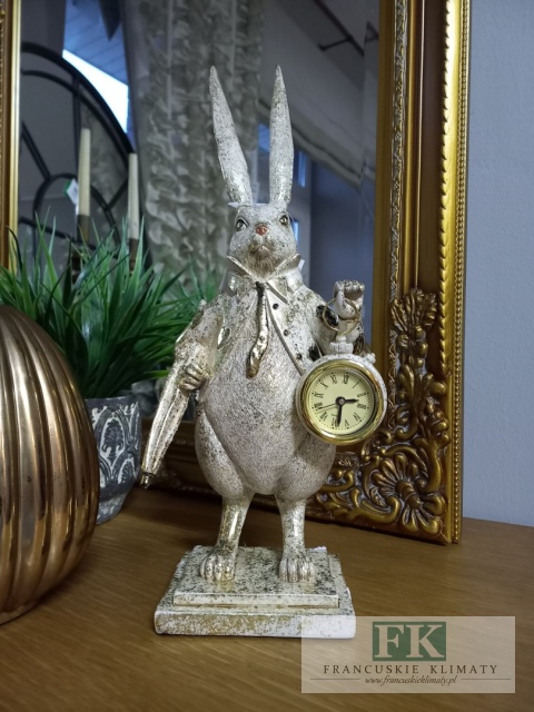 ZAJĄC KRÓLIK Z ZEGAREM 30 CM
