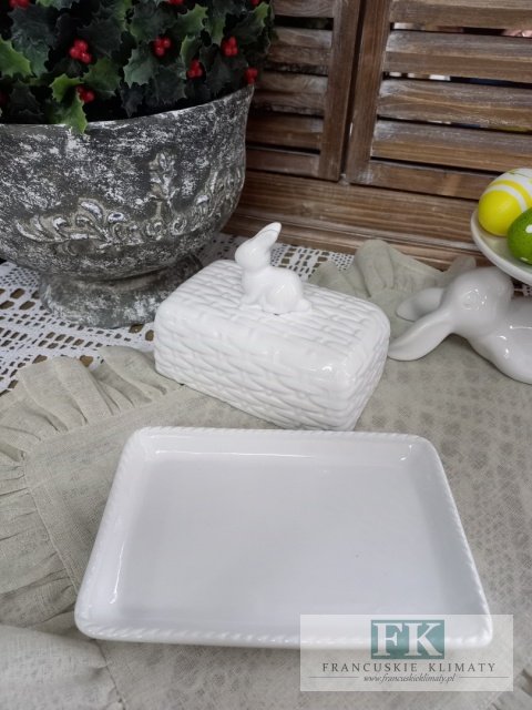 MASELNICA pojemnik Z ZAJĄCEM 18,5 CM ZAJĄC KRÓLIK