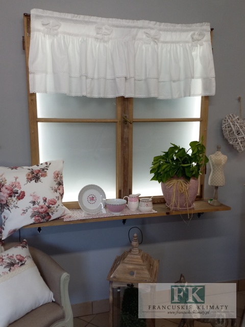 ZAZDROSTKA SZYTA KOKARDKA BIEL 120/45 BAWEŁNA SHABBY