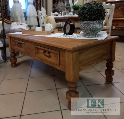 lite drewno STOLIK KAWOWY PROWANSJA RUSTIC szer. 135 cm