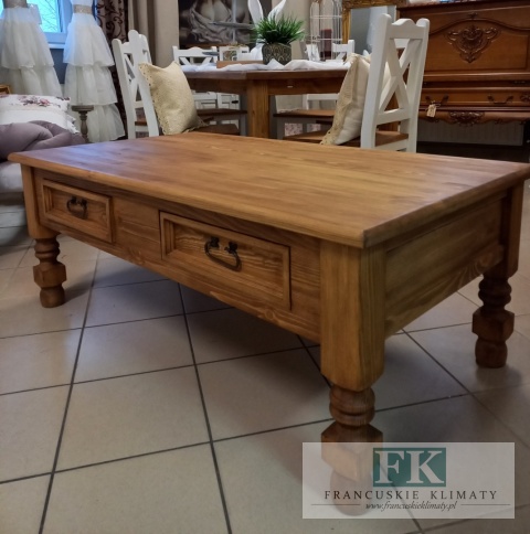 lite drewno STOLIK KAWOWY PROWANSJA RUSTIC szer. 135 cm