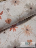 TKANINA MATERIAŁ KWIATY 150 SZEROKOŚCI , SHABBY TKANINA Z DOMIESZKĄ LNU