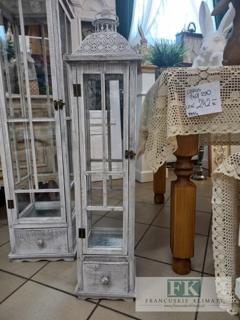 DREWNIANA LATARNIA , LAMPION Z SZUFLADĄ 127 cm