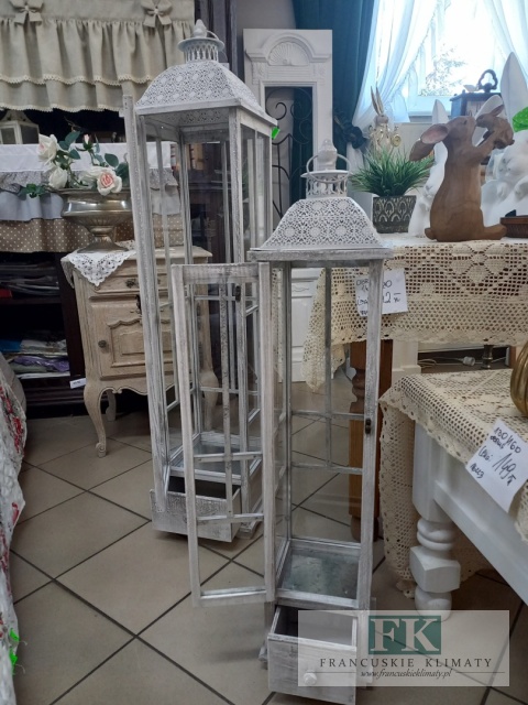 DREWNIANA LATARNIA , LAMPION Z SZUFLADĄ 127 cm