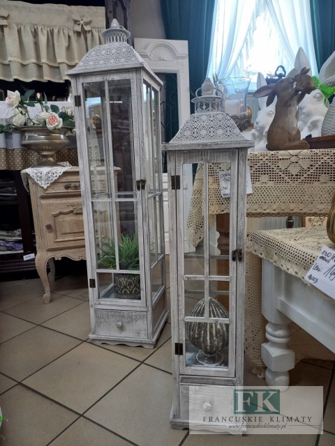 DREWNIANA LATARNIA , LAMPION Z SZUFLADĄ 127 cm