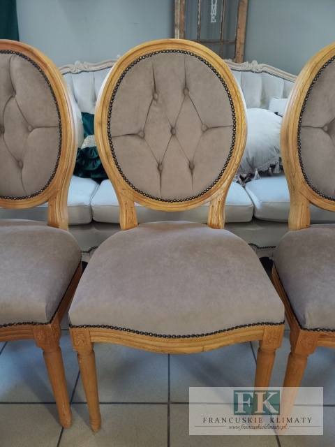 FRANCUSKI kpl. 4 szt. KRZESŁA MEDALION plusz CIENIOWANY !