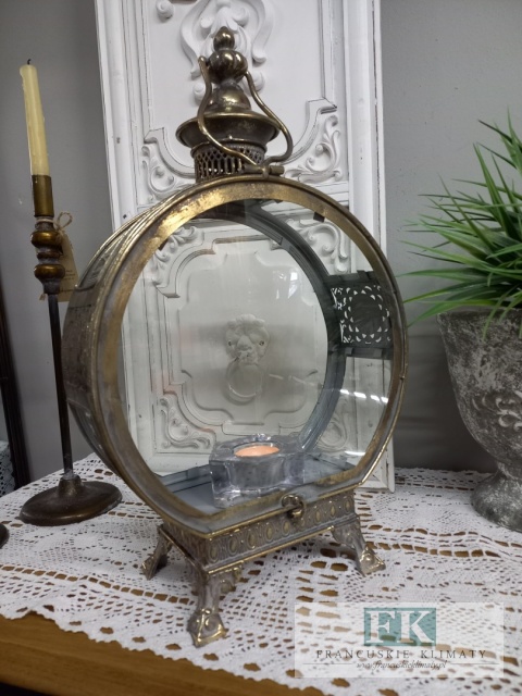 LAMPION , LATARNIA METAL + SZKŁO 52,5 CM