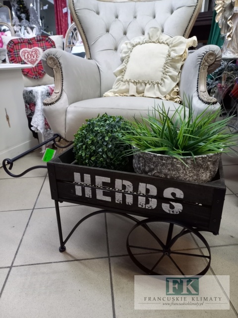 KWIETNIK W FORMIE WÓZKA "HERBS" 62 cm