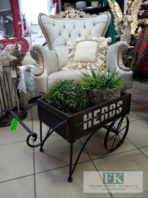 KWIETNIK W FORMIE WÓZKA "HERBS" 62 cm