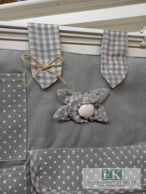 WIELOFUNKCYJNY ORGANIZER na szelkach z kwiatuszkiem i kokardką SHABBY