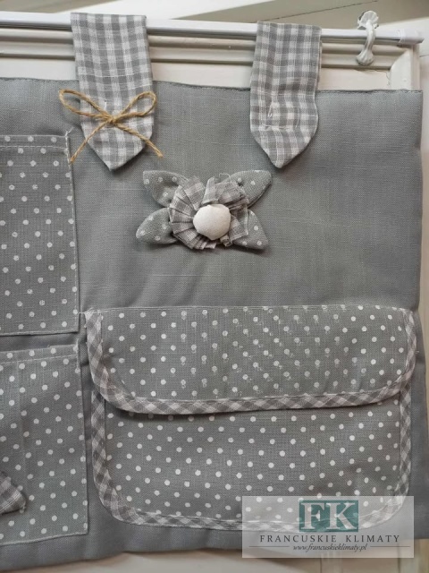 WIELOFUNKCYJNY ORGANIZER na szelkach z kwiatuszkiem i kokardką SHABBY