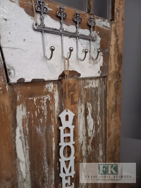 METALOWY WIESZAK ŚCIENNY Z 4 HAKAMI 23,5 CM , SREBRNY