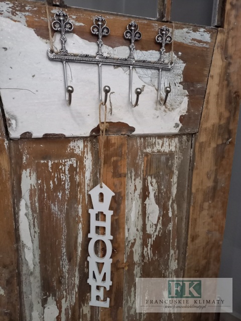 METALOWY WIESZAK ŚCIENNY Z 4 HAKAMI 23,5 CM , SREBRNY