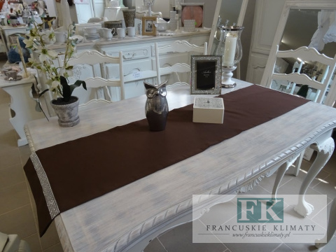 BIEŻNIK DEKORACYJNY DIAMENT 40X160 BRĄZOWY PROWANSJA SHABBY CHIC VINTAGE LOFT